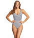 Фото #1 товара Polo Ralph Lauren 166960 Womens Stripe One Piece Swimsuit Black/White Size Large