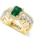 ფოტო #1 პროდუქტის EFFY® Emerald (7/8 ct. t.w.) & Diamond (5/8 ct. t.w.) Multirow Statement Ring in 14k Gold