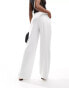 Pimkie tailored straight trouser with front pleat detail in white