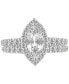 ფოტო #4 პროდუქტის GIA Certified Diamond Marquise & Round Halo Bridal Set (2-1/4 ct. t.w.) in 14k White Gold