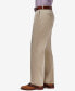 Men's Premium No Iron Khaki Classic Fit Flat Front Hidden Expandable Waist Pant