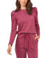 ფოტო #1 პროდუქტის Women's Draped Shoulder Long Sleeve Crew Neck Top