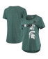 Women's Heathered Green Michigan State Spartans PoWered By Title IX T-shirt