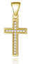 Gold-plated silver pendant Cross AGH589-GOLD