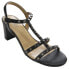Фото #2 товара VANELi Midge Studded Block Heels Strappy Womens Black Dress Sandals 311758
