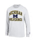 Men's White Michigan Wolverines High Motor Long Sleeve T-shirt