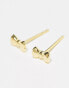 Фото #4 товара Kingsley Ryan bow stud earrings in gold plated