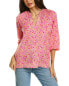 Bobeau Smocked Collar Blouse Women's Pink S