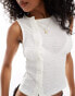 ASOS DESIGN asymmetric textured waistcoat in ivory