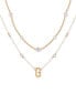 Фото #1 товара Gold-Tone Crystal & Textured Logo Layered Pendant Necklace, 16" + 2" extender