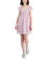 Фото #1 товара Juniors' Smocked Flutter-Sleeve Mini Dress