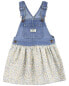 Фото #2 товара Baby Floral Print Denim Jumper Dress 3M