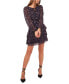 Фото #3 товара Women's Long-Sleeve Tiered Mini Dress