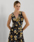 Фото #3 товара Women's Floral Surplice Jersey Sleeveless Dress