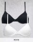Фото #2 товара Lindex Petite 2-pack lightly padded T-shirt bra in black and white