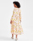 Women's Printed Tiered Midi Dress, Regular & Petite, Created for Macy's