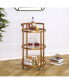 Hause Round Bar Cart with Mirrored Shelf