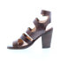 Фото #5 товара Bed Stu Isha F386011 Womens Brown Leather Hook & Loop Strap Heels Shoes