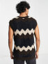 Фото #2 товара ASOS DESIGN textured knitted tank with zig zag detail in black