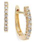 ფოტო #3 პროდუქტის Diamond Mini Hoop Earrings (1/8 ct. t.w.) in 10k White, Rose or Yellow Gold