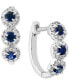 Фото #3 товара Sapphire (1/3 ct. t.w.) & Diamond (1/5 ct. t.w.) Oval Hoop Earrings in 14k Rose Gold ( Also in White Gold)