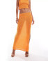 ASOS DESIGN co-ord textured maxi skirt in orange