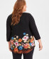 Women's Printed 3/4-Sleeve Top, XS-4X, Created for Macy's Черный, 1X - фото #6