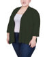 Plus Size Draped Open-Front Cardigan Sweater