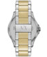 ფოტო #3 პროდუქტის Men's Hampton Three Hand Date Two-Tone Stainless Steel Watch 46mm