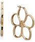 ფოტო #1 პროდუქტის Gold-Tone Medium Logo Flower Hoop Earrings, 1.41"