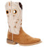 Durango Lady Rebel Pro Embroidered Square Toe Cowboy Womens Beige, Brown Casual