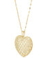 Фото #3 товара Italian Gold openwork Heart 18" Pendant Necklace in 10k Gold