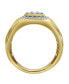 Hexonic Deluxe Natural Certified Diamond 1.74 cttw Round Cut 14k Yellow Gold Statement Ring for Men