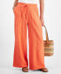 ფოტო #1 პროდუქტის Petite Gauze Wide-Leg Pull-On Pants, Created for Macy's