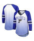 Women's Blue St. Louis Blues Lead Off Tri-Blend Raglan 3/4-Sleeve V-Neck T-shirt