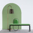 Bench 110 x 40 x 68 cm Synthetic Fabric Metal Green