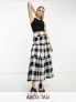 ASOS DESIGN Tall tiered midi skirt in jumbo mono gingham