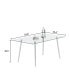 Фото #3 товара 0.32" Thick Tempered Glass Top Dining Table With Silver Stainless Steel Legs