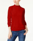 Karen Scott Women's Luxsoft Long Sleeve Sweater Mock Neck Red M