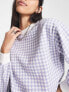 Threadbare Ski printed sweater in pastel blue houndstooth