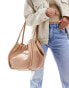 Glamorous rouched tote bag in beige