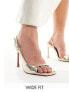 Фото #1 товара ASOS DESIGN Wide Fit Netty mini buckle detail barely there heeled sandals in gold