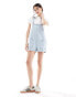 ONLY short dungaree in light wash blue