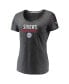 Фото #3 товара Women's Charcoal Philadelphia 76ers Double-Fade Space-Dye V-Neck T-shirt