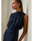 ფოტო #3 პროდუქტის Women's Pleated Sleeveless Midi Silk Dress for Women