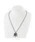 ფოტო #3 პროდუქტის Antiqued White Bronze-plated Black CZ Sword Wings Box Chain Necklace