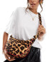 My Accessories nylon sling bag with contrast piping in leopard print