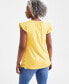 Фото #2 товара Women's Mixed-Media Lace-Trimmed Top, Created for Macy's