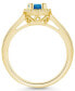 ფოტო #3 პროდუქტის London Blue Topaz (1 ct. t.w.) and Diamond (1/5 ct. t.w.) Halo Ring in 14K Yellow Gold