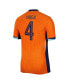 Фото #3 товара Men's Virgil van Dijk Orange Netherlands National Team 2024 Home Authentic Jersey
